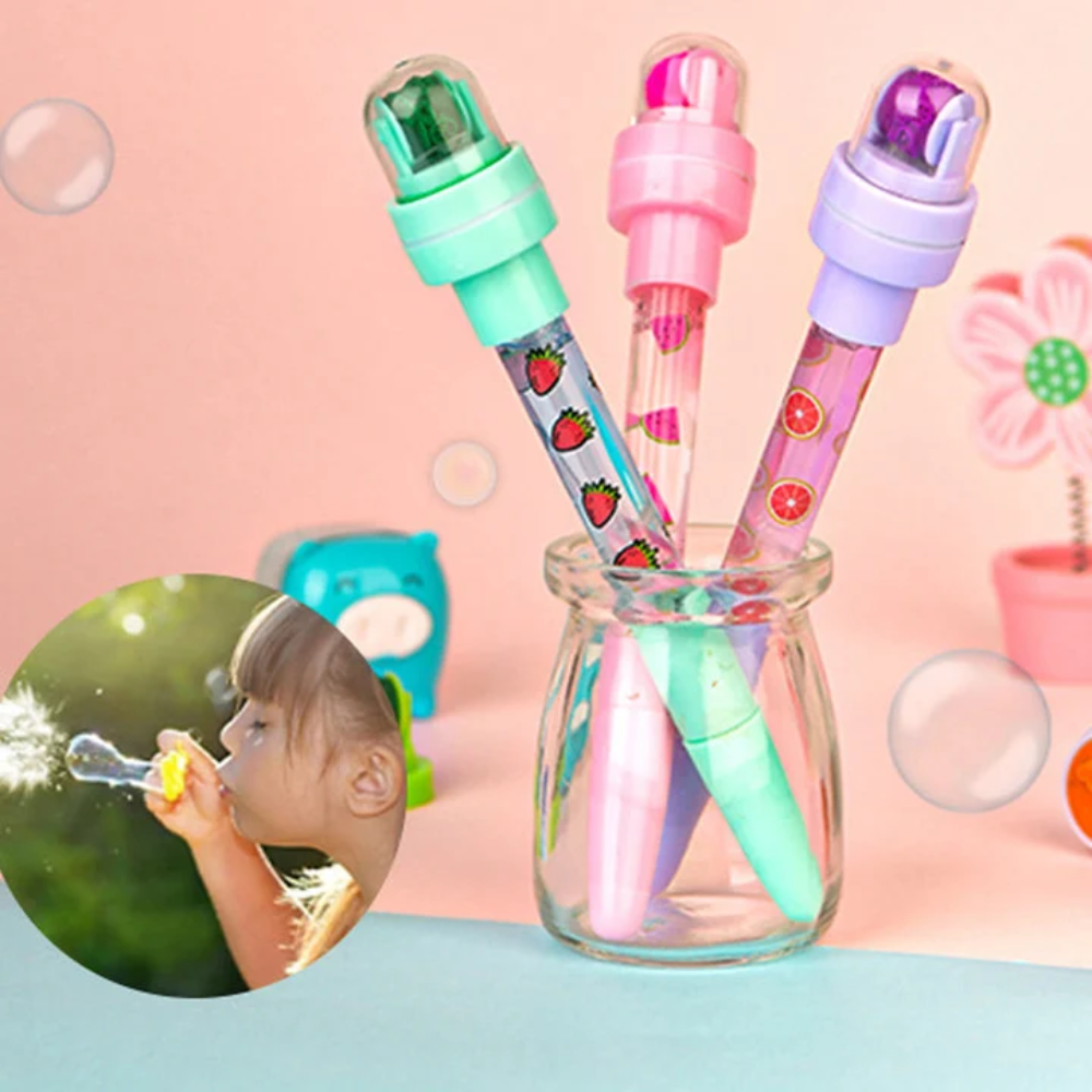 Kids Magic Bubble Pen – 5-in-1 Writing, Stamping and LED Light Toy