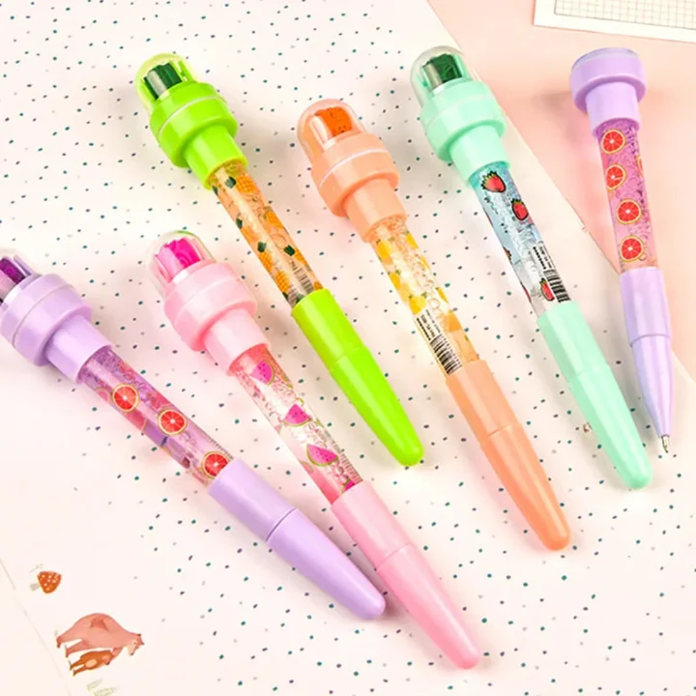 Kids Magic Bubble Pen – 5-in-1 Writing, Stamping and LED Light Toy
