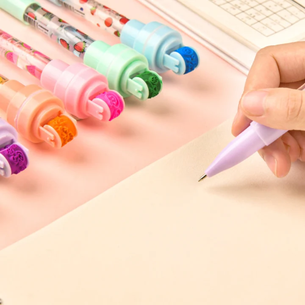 Kids Magic Bubble Pen – 5-in-1 Writing, Stamping and LED Light Toy