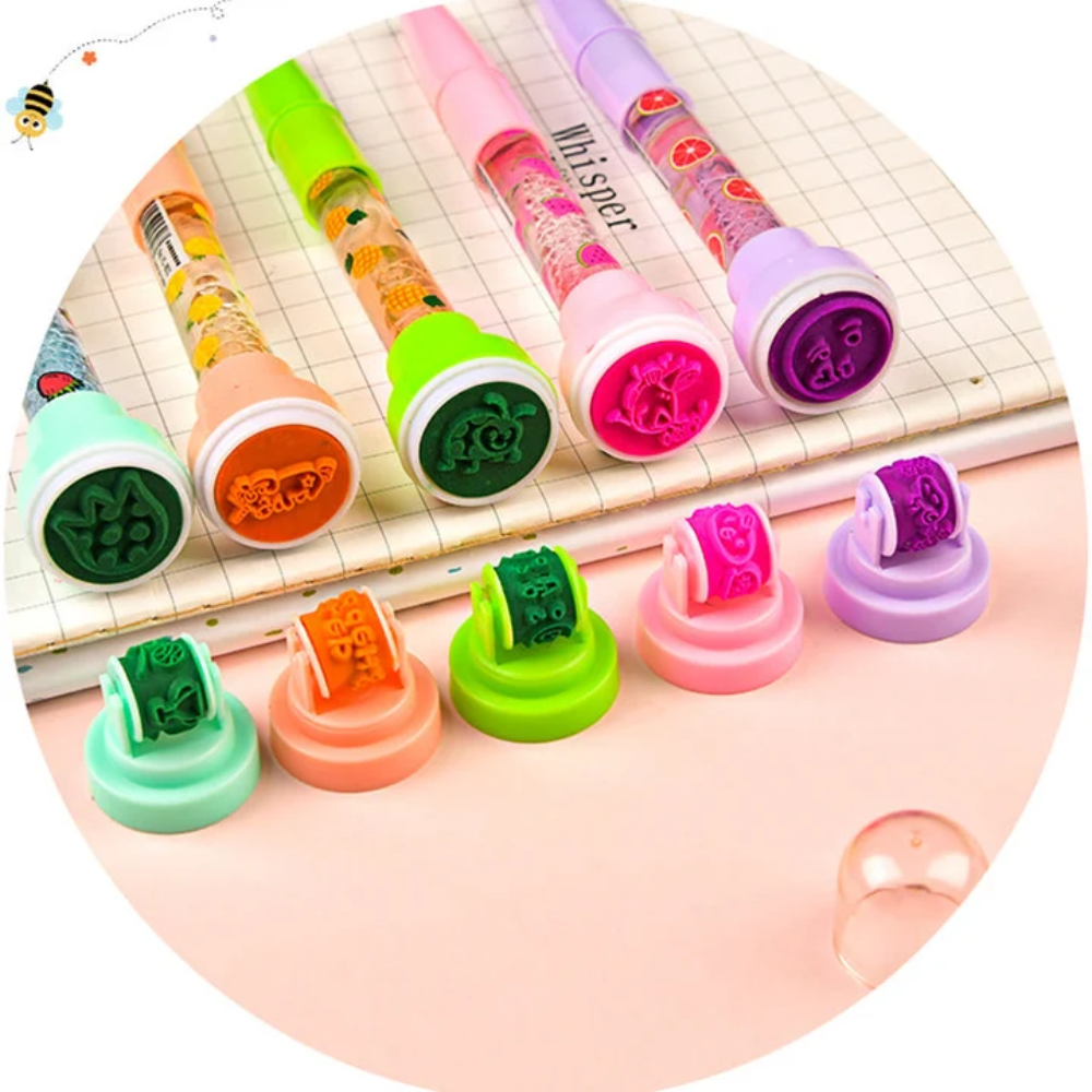 Kids Magic Bubble Pen – 5-in-1 Writing, Stamping and LED Light Toy