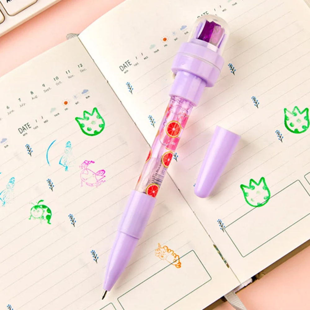 Kids Magic Bubble Pen – 5-in-1 Writing, Stamping and LED Light Toy