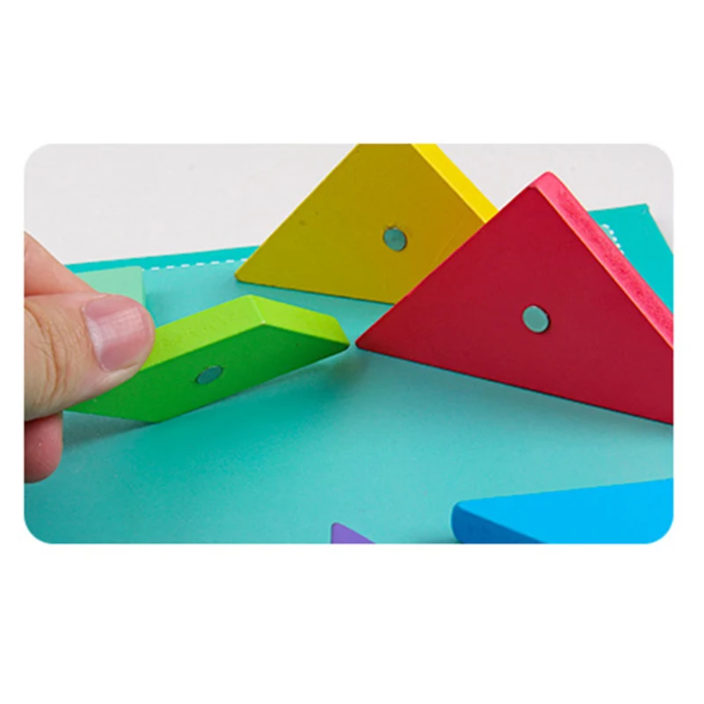 Kids Magnetic Tangram Puzzle – Montessori-Inspired Geometric Shape Matching Board Game