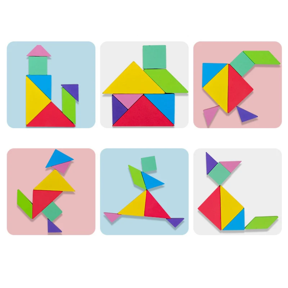 Kids Magnetic Tangram Puzzle – Montessori-Inspired Geometric Shape Matching Board Game