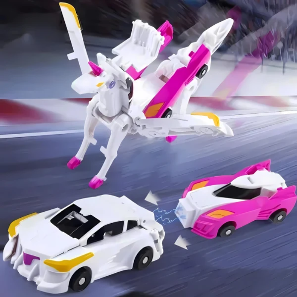 Kids Magnetic Transforming Car Toy – 2-in-1 Robot and Car with Automatic Transformation