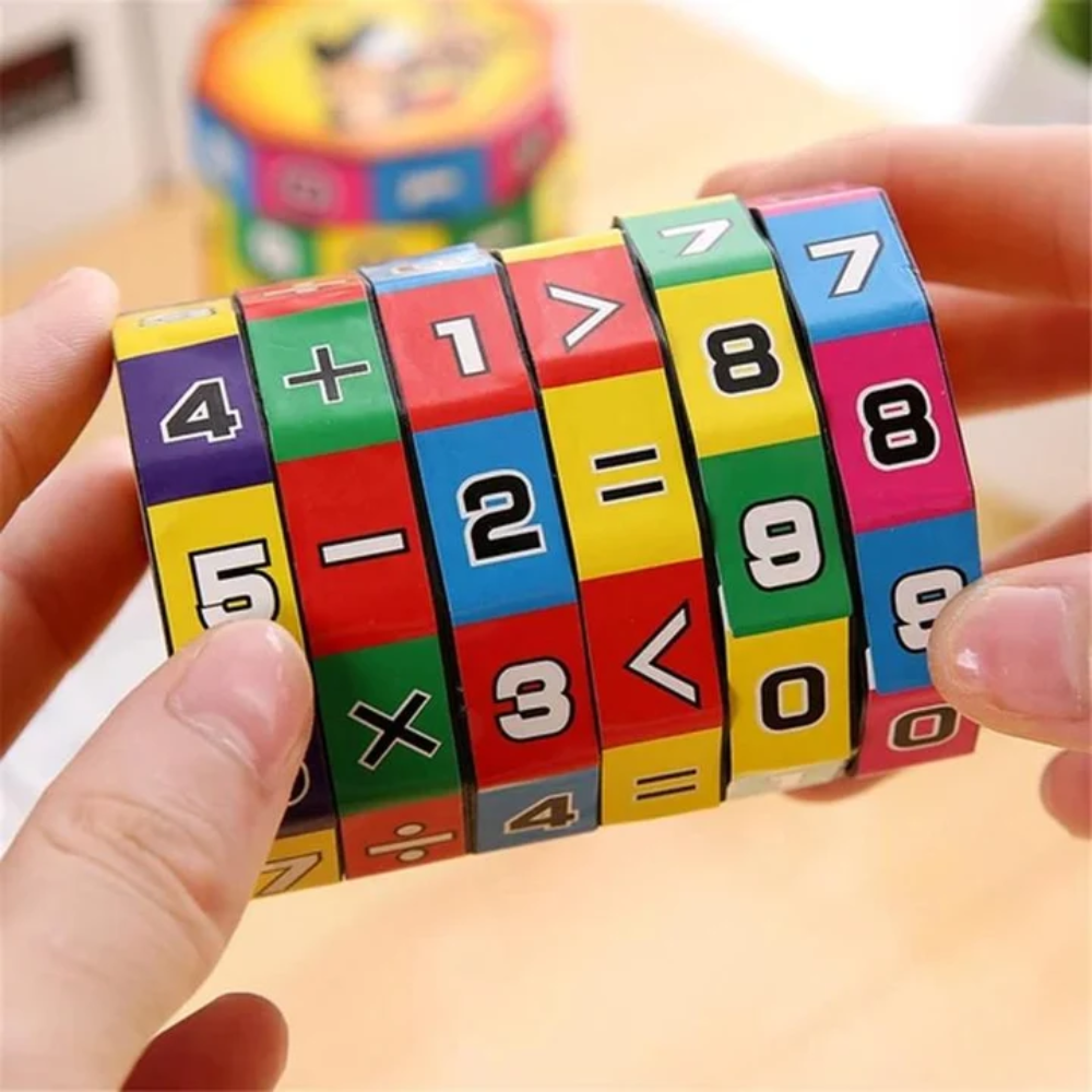 Kids Mathematics Magic Cube – Colorful Rotating Number Puzzle Toy for Counting and Math Learning