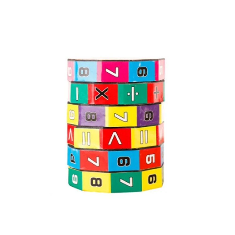 Kids Mathematics Magic Cube – Colorful Rotating Number Puzzle Toy for Counting and Math Learning