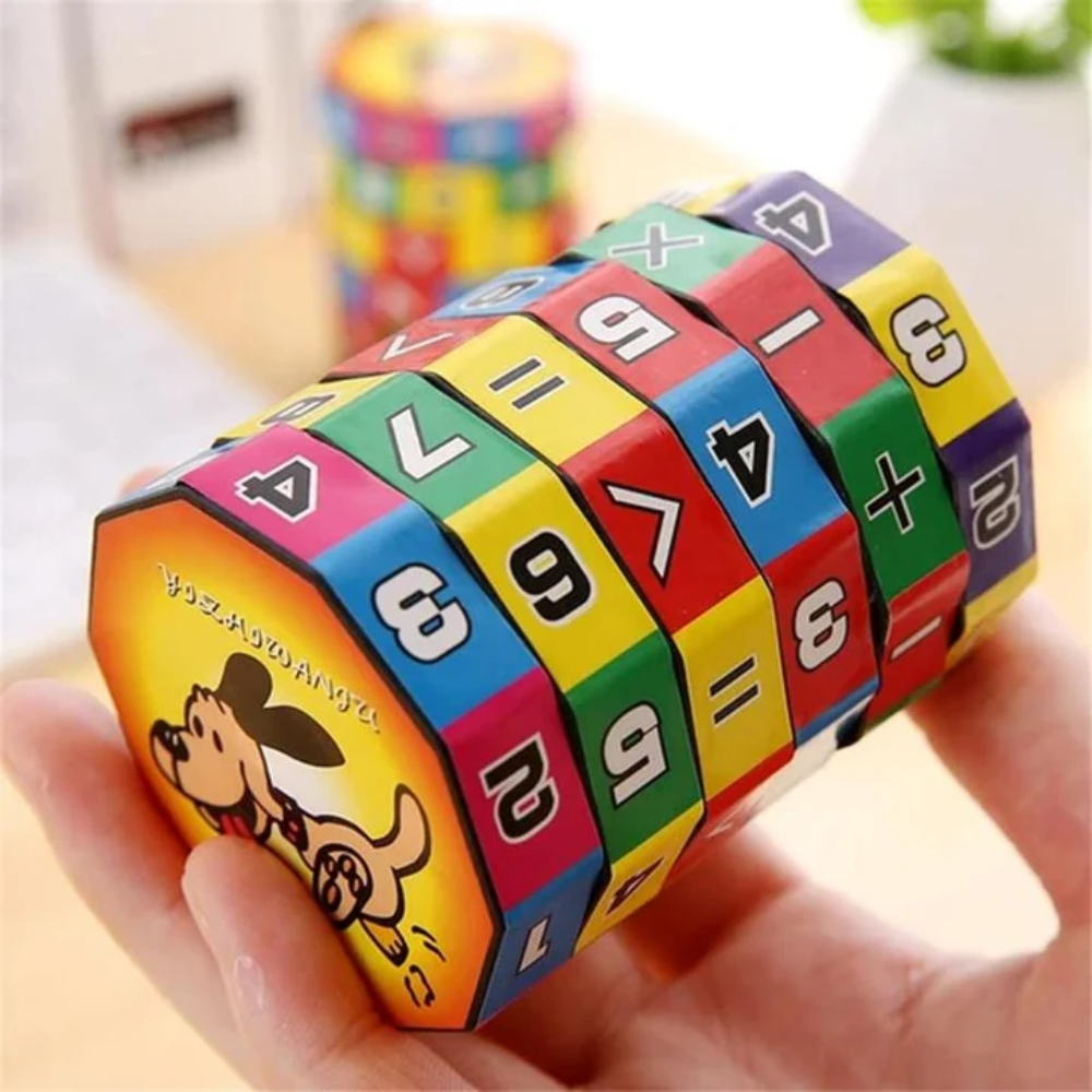 Kids Mathematics Magic Cube – Colorful Rotating Number Puzzle Toy for Counting and Math Learning