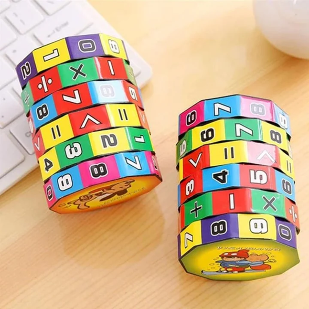 Kids Mathematics Magic Cube – Colorful Rotating Number Puzzle Toy for Counting and Math Learning