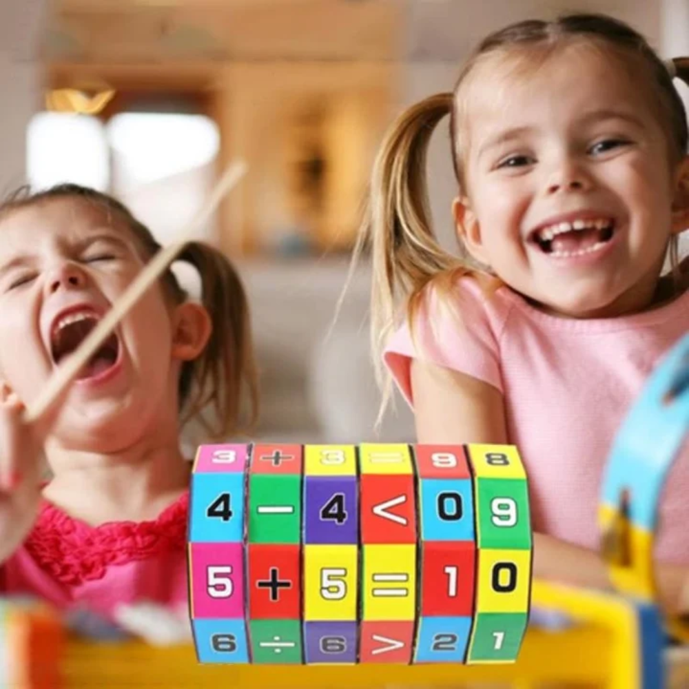Kids Mathematics Magic Cube – Colorful Rotating Number Puzzle Toy for Counting and Math Learning