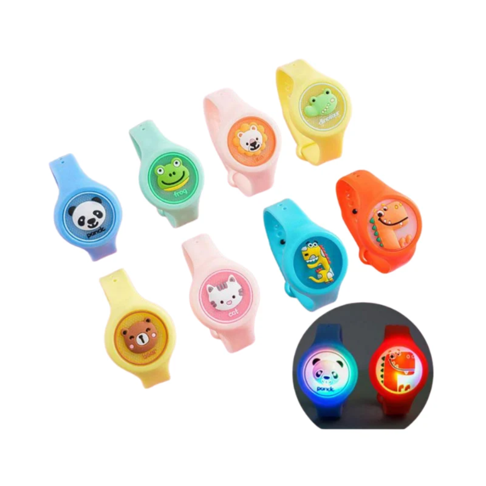Kids Mosquito Repellent Bracelet – Adjustable Silicone Wristband with Citronella and Eucalyptus Scent
