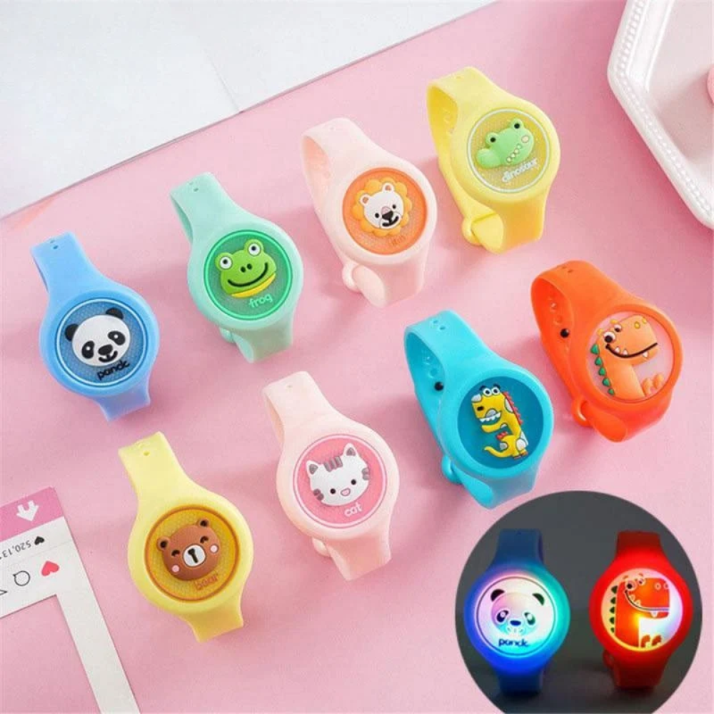 Kids Mosquito Repellent Bracelet – Adjustable Silicone Wristband with Citronella and Eucalyptus Scent