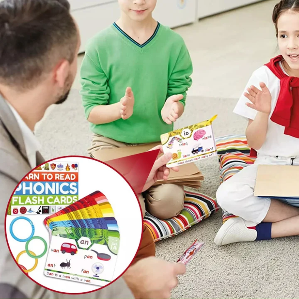 Kids Phonics Flashcards – 62-Card Early Reading and Word Learning Set