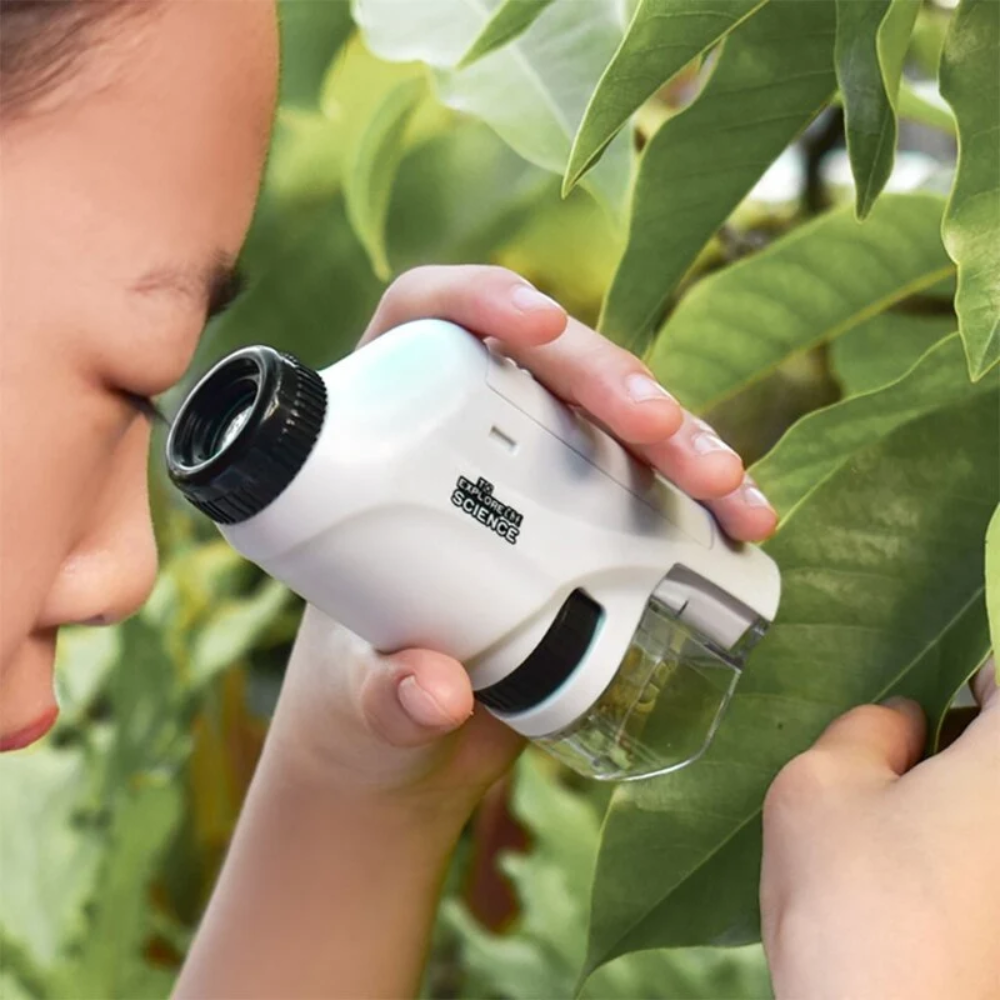 Kids Pocket Microscope with LED Light – 120x Magnification Portable Educational Microscope