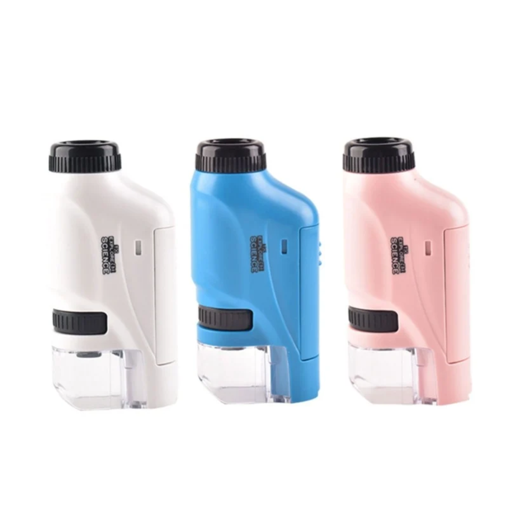 Kids Pocket Microscope with LED Light – 120x Magnification Portable Educational Microscope