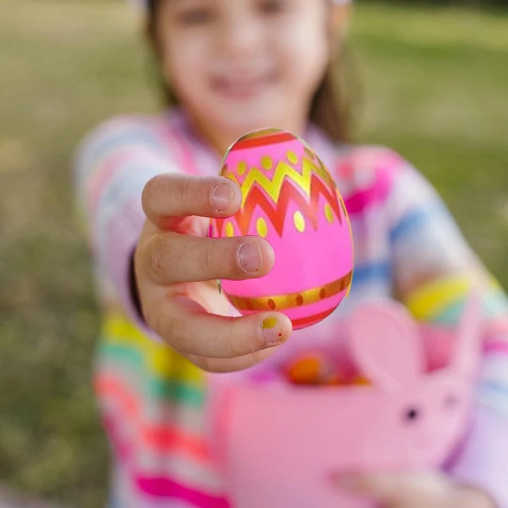 Kids Prefilled Easter Eggs – 24-Pack Colorful Easter Egg Hunt Set with Squeeze Toys