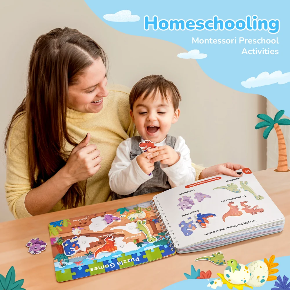 Kids Preschool Busy Book – Interactive Learning Activity Book with 15 Educational Themes