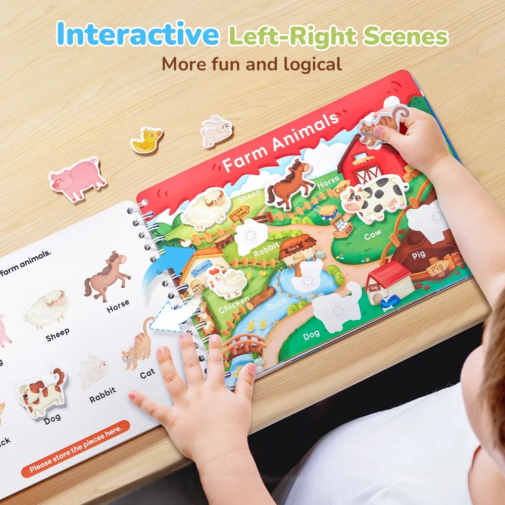 Kids Preschool Busy Book – Interactive Learning Activity Book with 15 Educational Themes