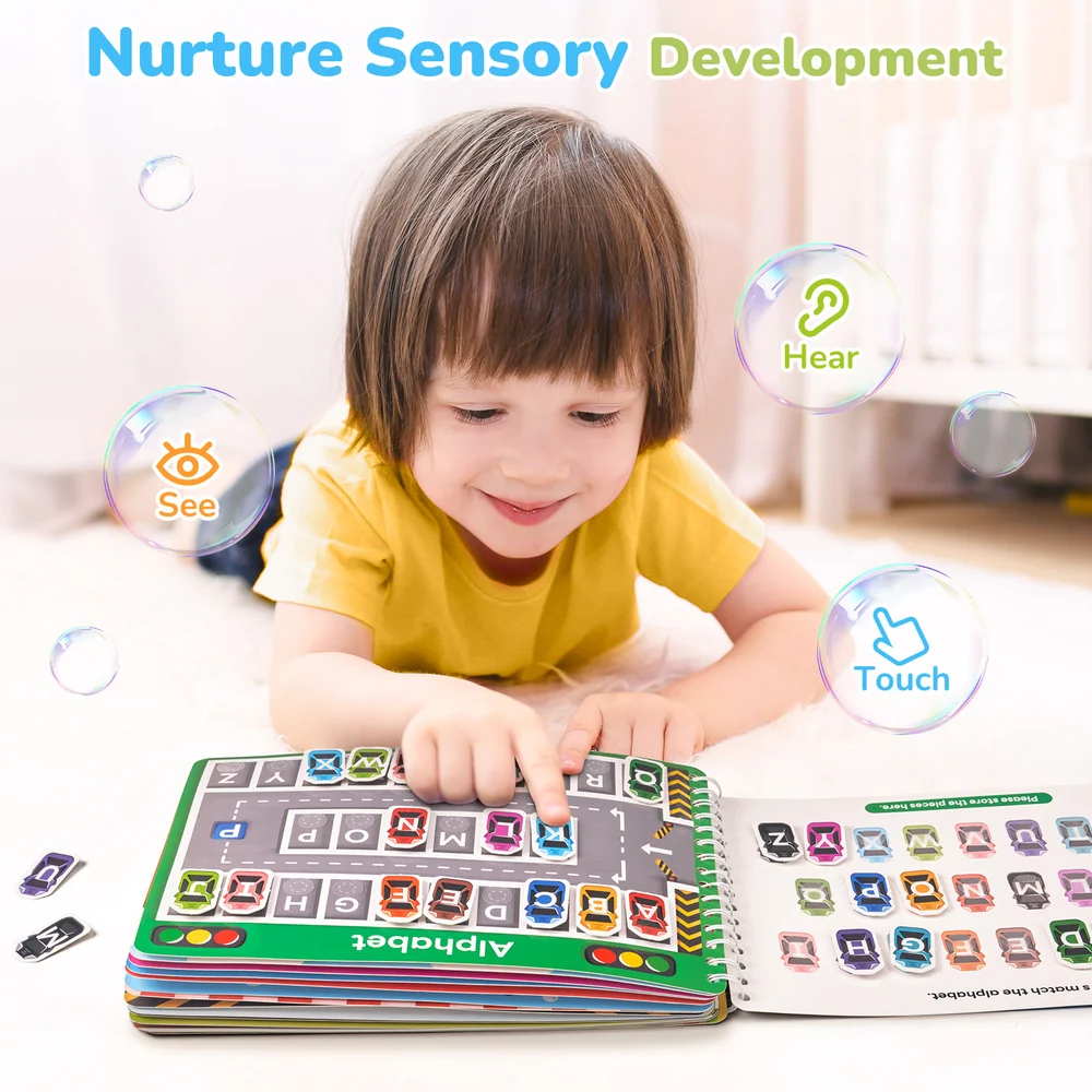 Kids Preschool Busy Book – Interactive Learning Activity Book with 15 Educational Themes