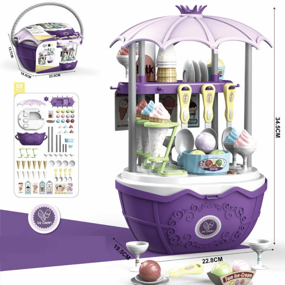 Kids Pretend Play Cart – Interactive Role Play Set with Accessories