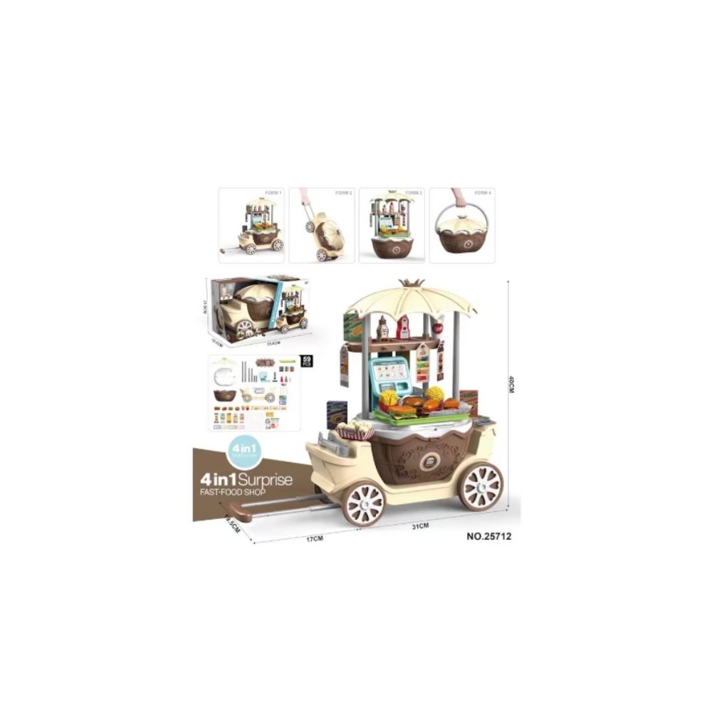 Kids Pretend Play Cart – Interactive Role Play Set with Accessories
