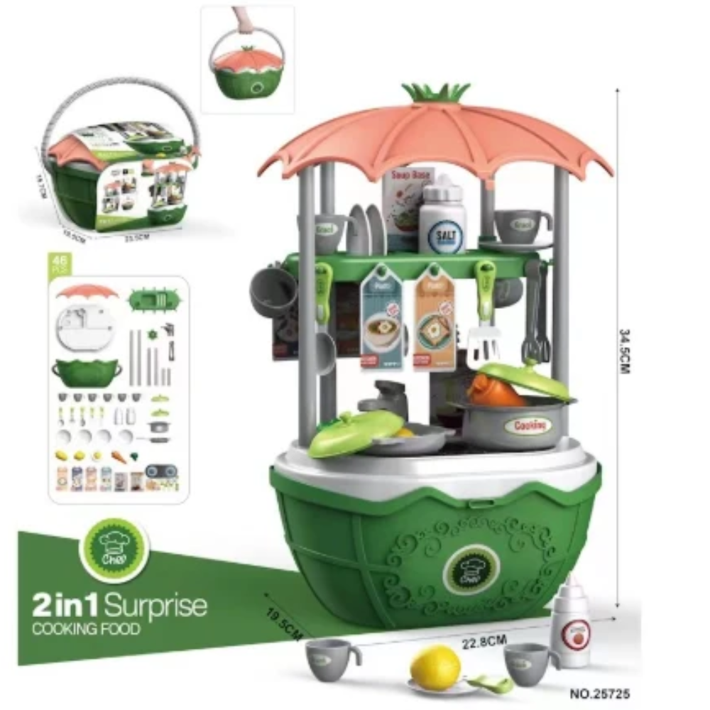 Kids Pretend Play Cart – Interactive Role Play Set with Accessories