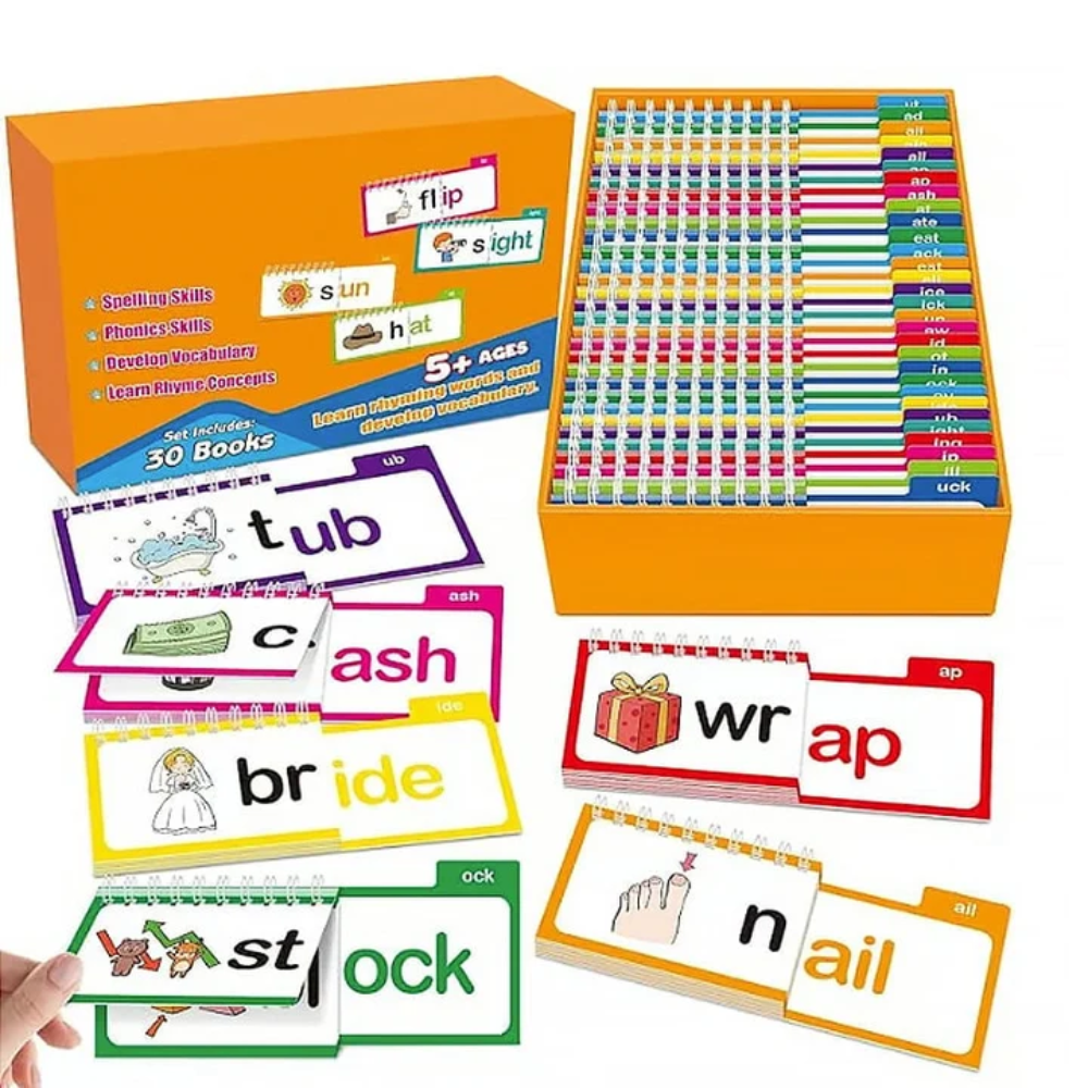 Kids Read and Rhyme Flip Books – 30-Book Early Reading and Phonics Learning Set