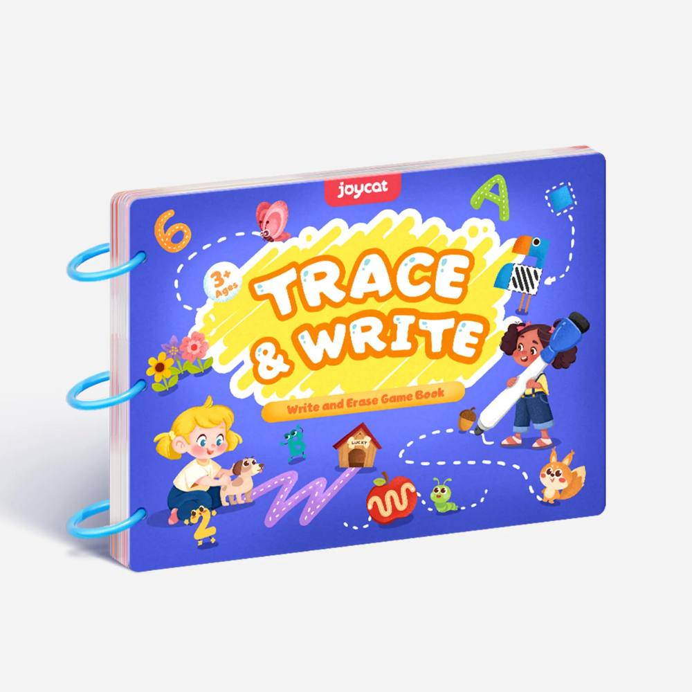 Kids Reusable Handwriting Practice Book – 48-Page Dry-Erase Letter, Number and Tracing Activity Set