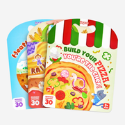 Kids Reusable Sticker Activity Books – 3-Pack Weather, Farm and Pizza Learning Set with 90 Stickers