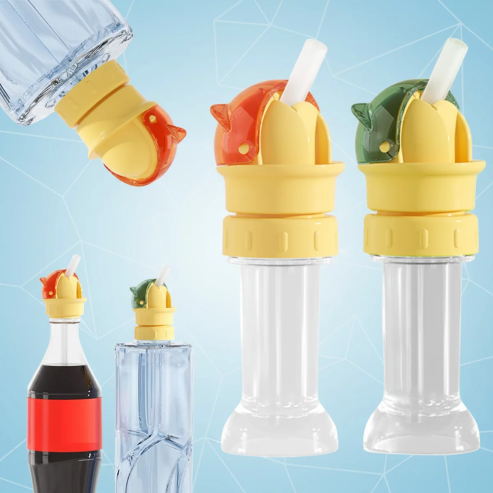 Kids Reusable Water Bottle Cap – Flexible Drinking Straw Adapter for Bottles