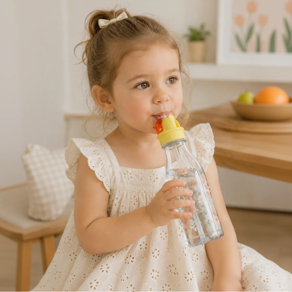 Kids Reusable Water Bottle Cap – Flexible Drinking Straw Adapter for Bottles