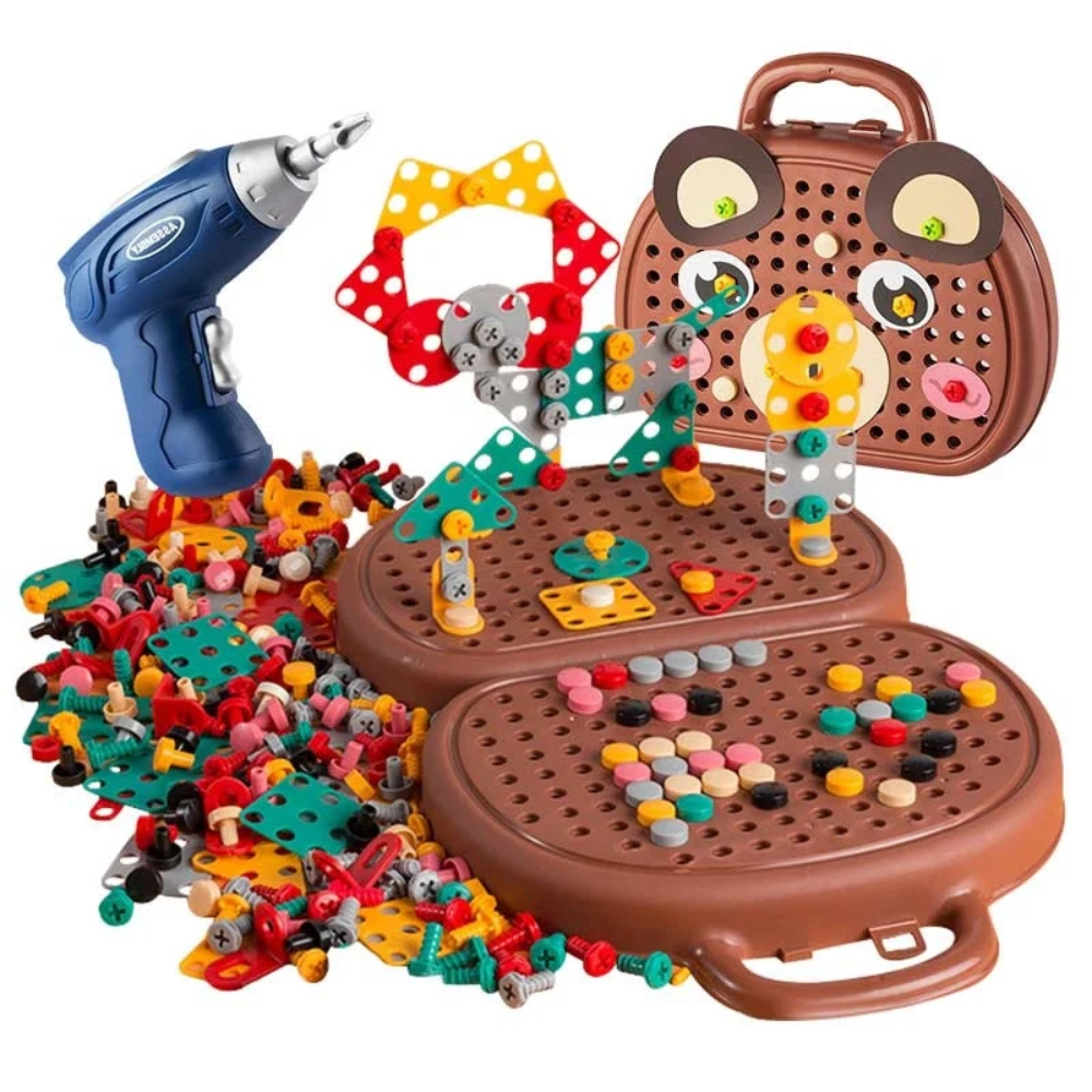 Kids STEM Electric Drill Building Set – Creative Educational Construction Toy Kit
