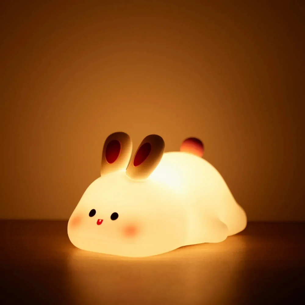 Kids Silicone Night Light – Rechargeable Dimmable Bedside Lamp with 30-Minute Timer