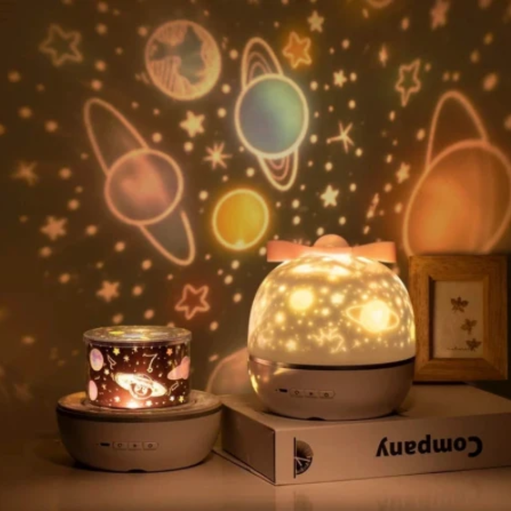 Kids Star Projector Night Light – Rotating Moon & Stars with Remote Control