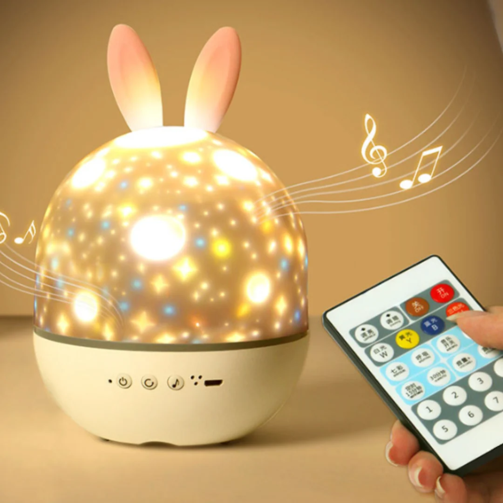 Kids Star Projector Night Light – Rotating Moon & Stars with Remote Control