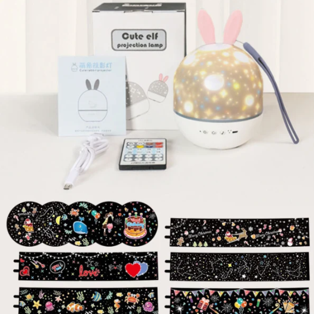 Kids Star Projector Night Light – Rotating Moon & Stars with Remote Control