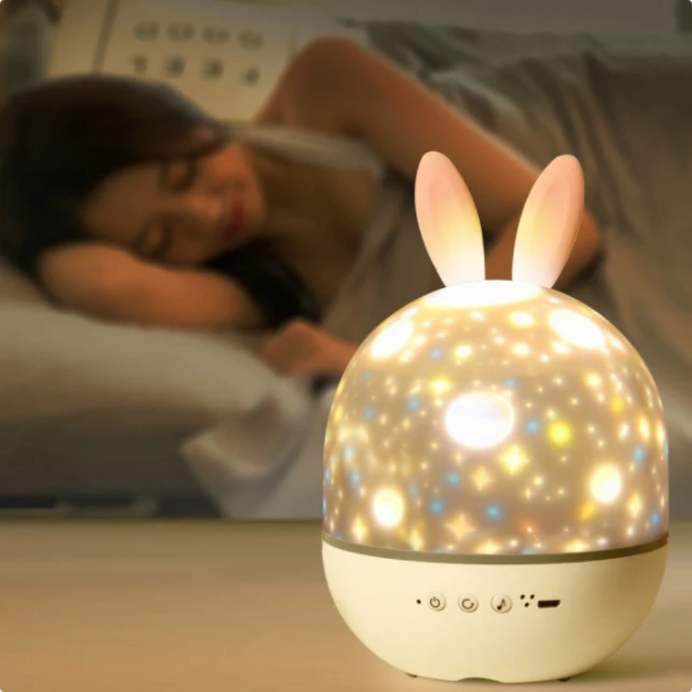Kids Star Projector Night Light – Rotating Moon & Stars with Remote Control