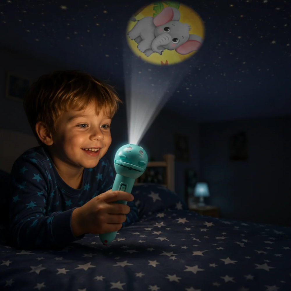 Kids Story Projector Flashlight – Bedtime Story Torch with Picture Slides