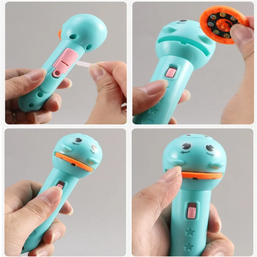Kids Story Projector Flashlight – Bedtime Story Torch with Picture Slides