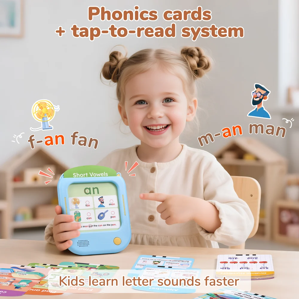 Kids Talking Flash Card Learning Tablet – Screen-Free Educational Toy with 156 Interactive Cards