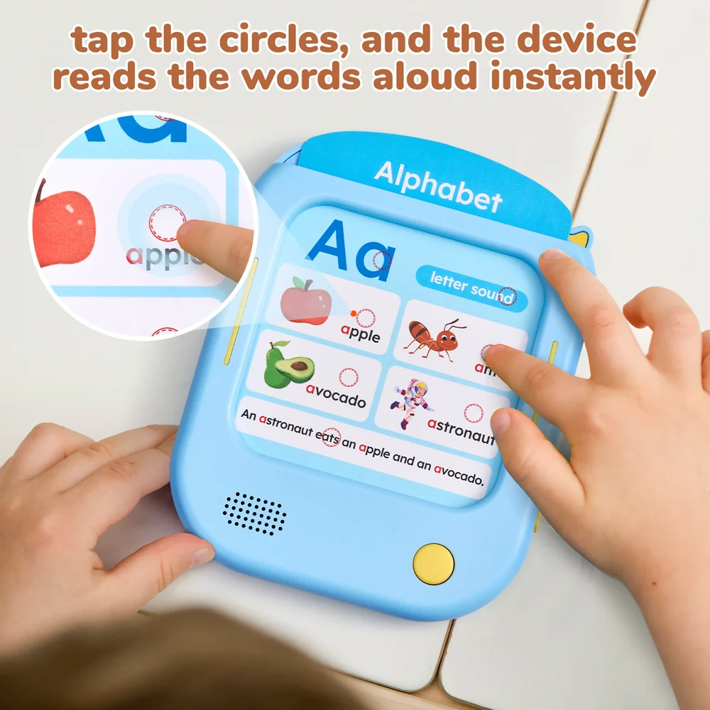 Kids Talking Flash Card Learning Tablet – Screen-Free Educational Toy with 156 Interactive Cards