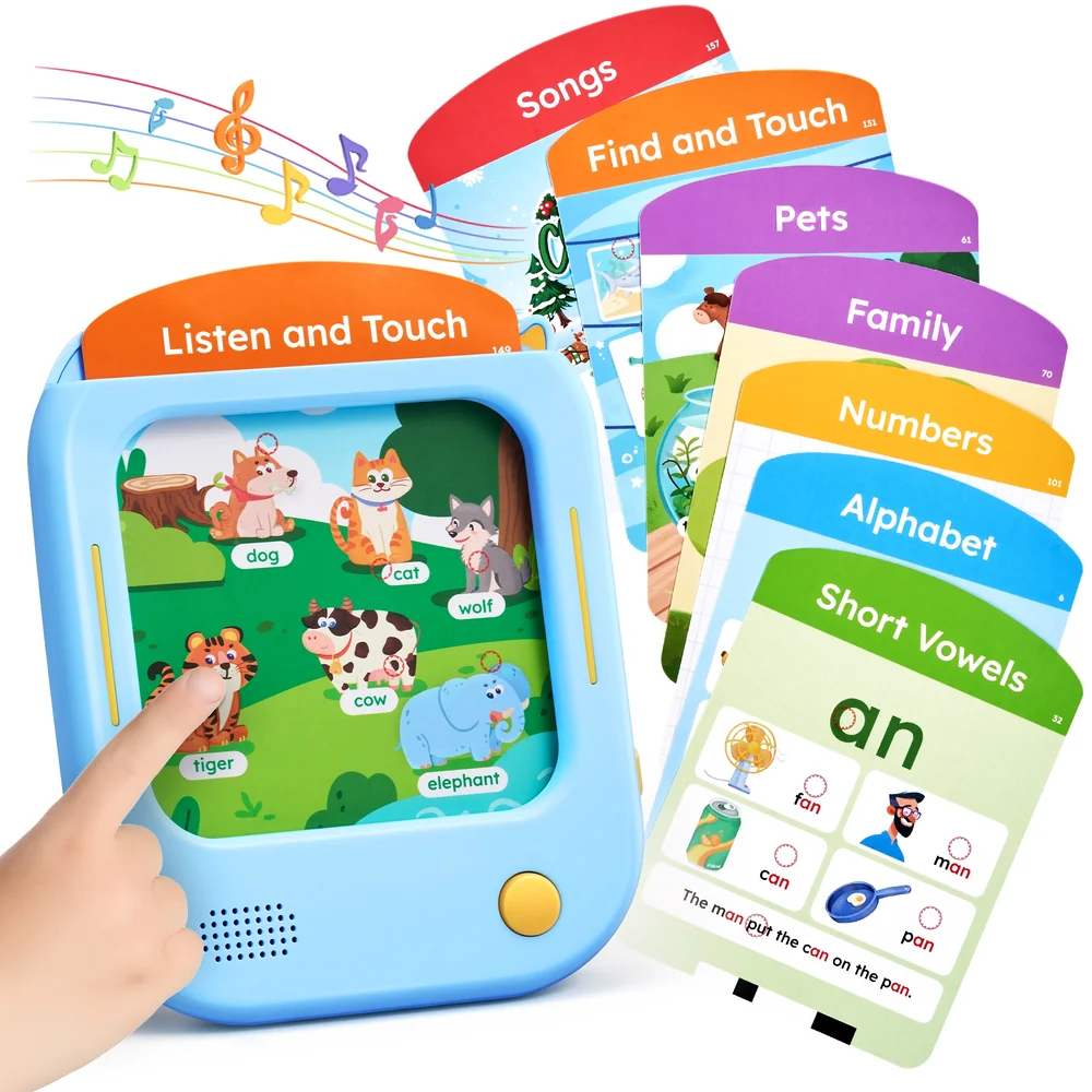 Kids Talking Flash Card Learning Tablet – Screen-Free Educational Toy with 156 Interactive Cards