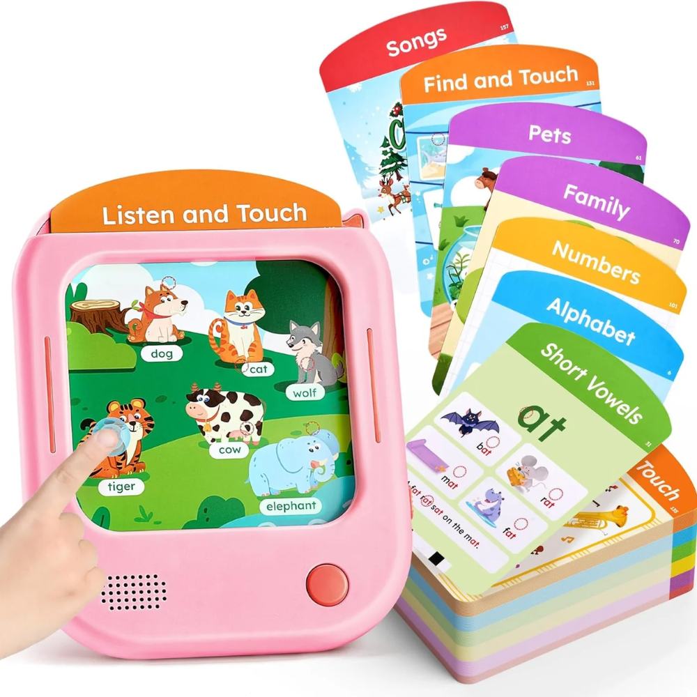 Kids Talking Flash Card Learning Tablet – Screen-Free Educational Toy with 156 Interactive Cards
