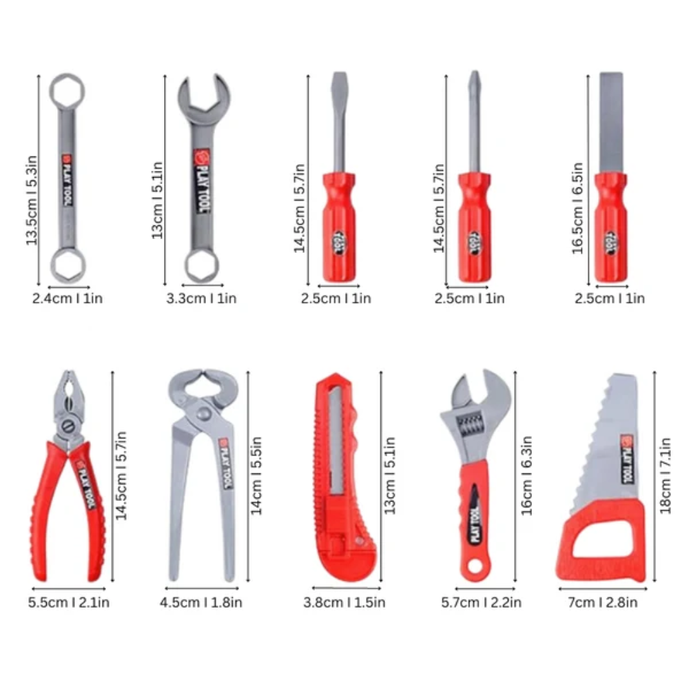 Kids Tool Set – 55-Piece Pretend Play Toolbox with Construction Tools