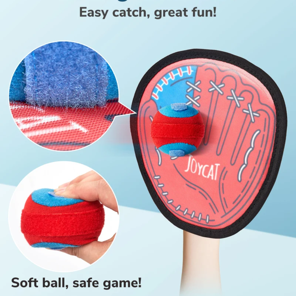 Kids Toss and Catch Ball Game – 4-Paddle Sticky Ball Set with Adjustable Straps