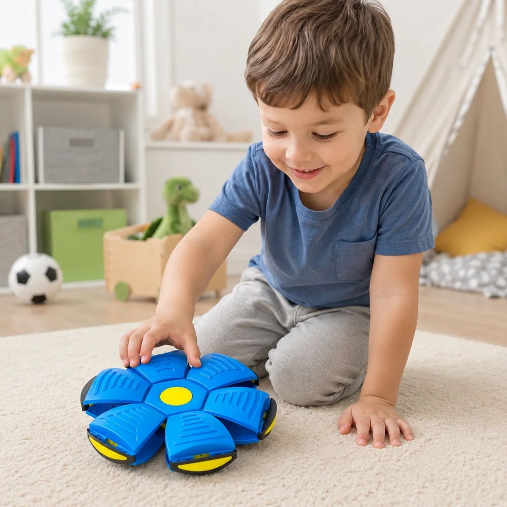 Kids Transforming Flying Ball – 2-in-1 UFO Frisbee Outdoor Throwing Toy