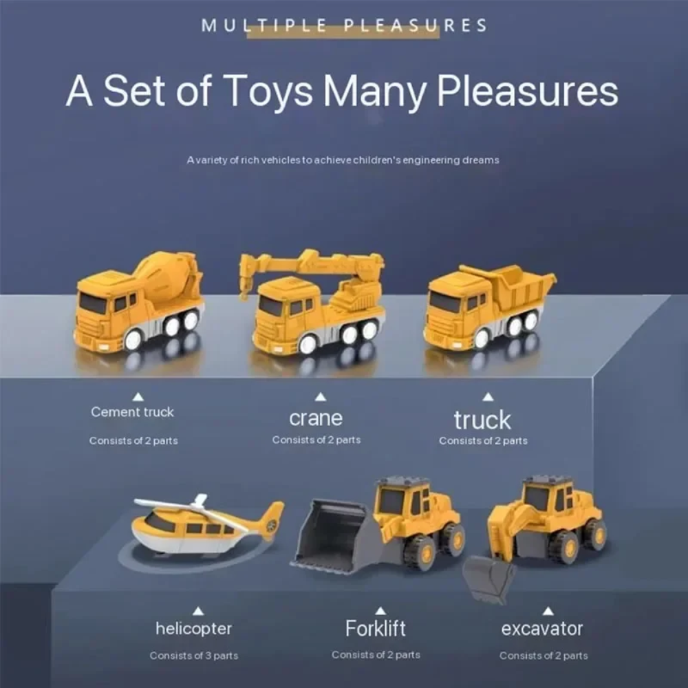 Kids Transforming Robot Toy Set – Magnetic Construction Vehicles with Storage Box