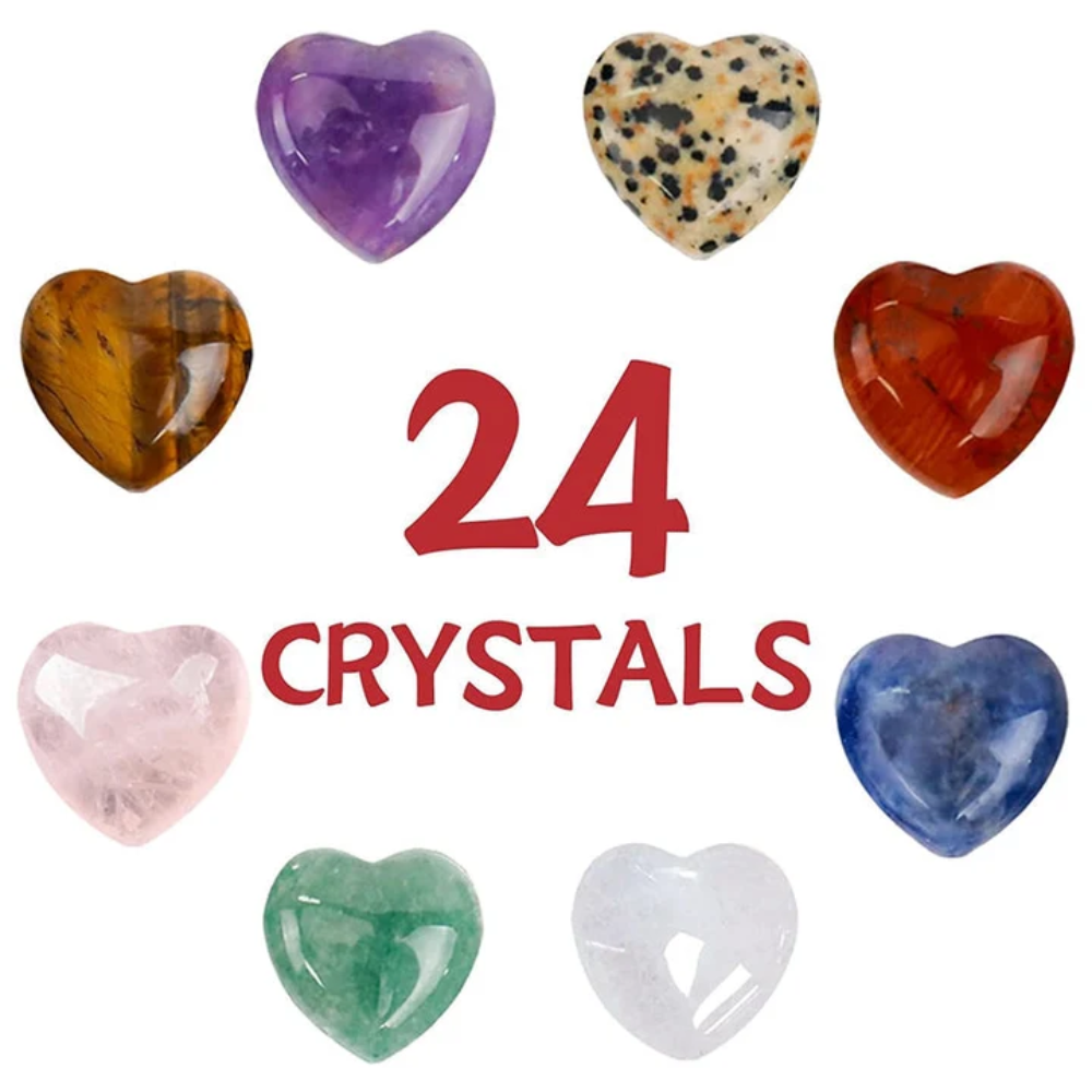 Kids Valentine's Day Cards with Heart Crystals – 24-Pack Classroom Exchange and Party Favor Set
