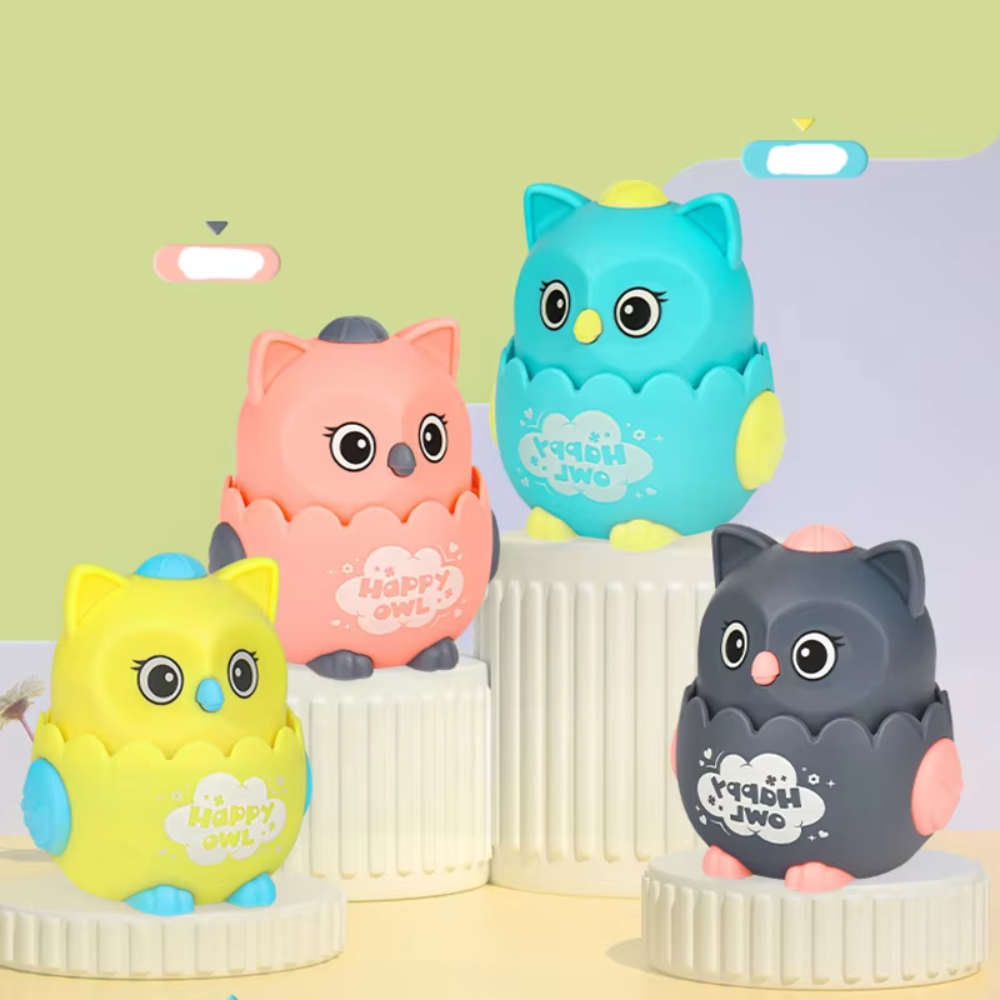 Kids Wind-Up Owl Toy – Mechanical Push & Slide Toy for Boys & Girls