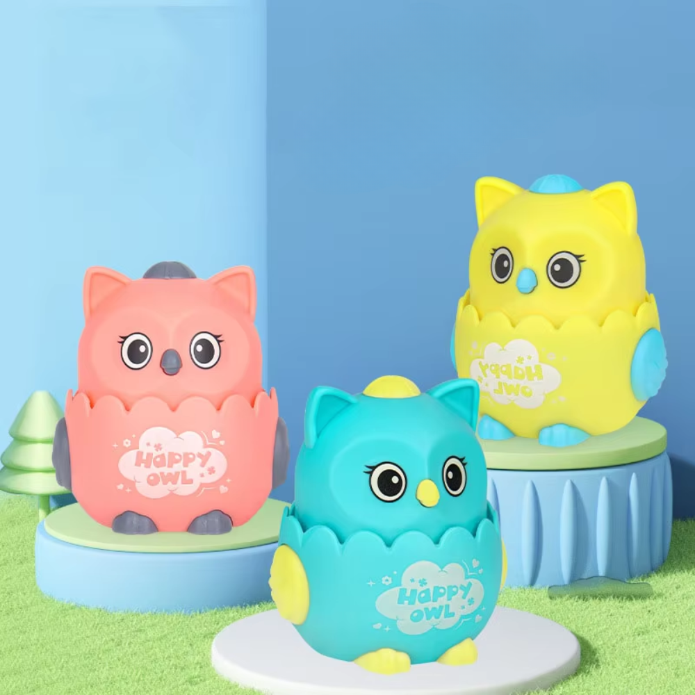 Kids Wind-Up Owl Toy – Mechanical Push & Slide Toy for Boys & Girls