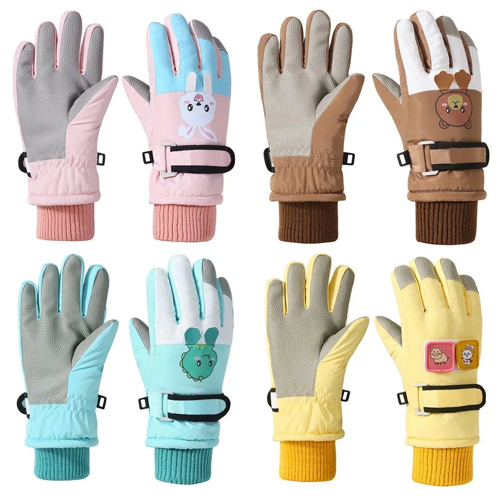 Kids Winter Ski Gloves – Warm Waterproof Gloves with Anti-Slip Palms